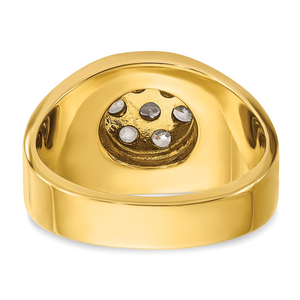 IBGoodman 14k Two-tone Men's Polished and Satin Round Cluster Ring Mounting