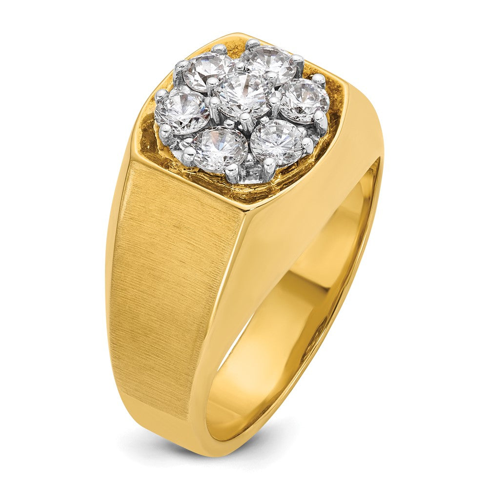 IBGoodman 14k Two-tone Men's Polished and Satin Round Cluster Ring Mounting