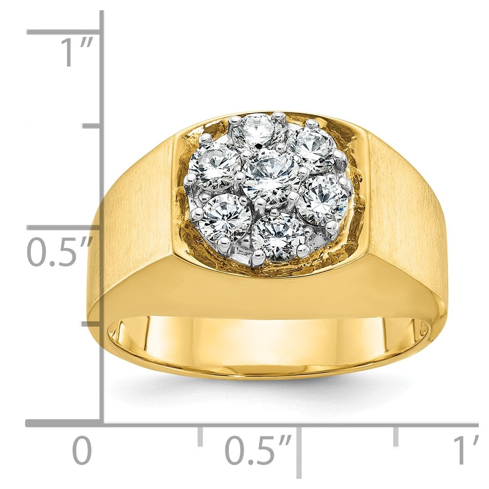 IBGoodman 14k Two-tone Men's Polished and Satin Round Cluster Ring Mounting