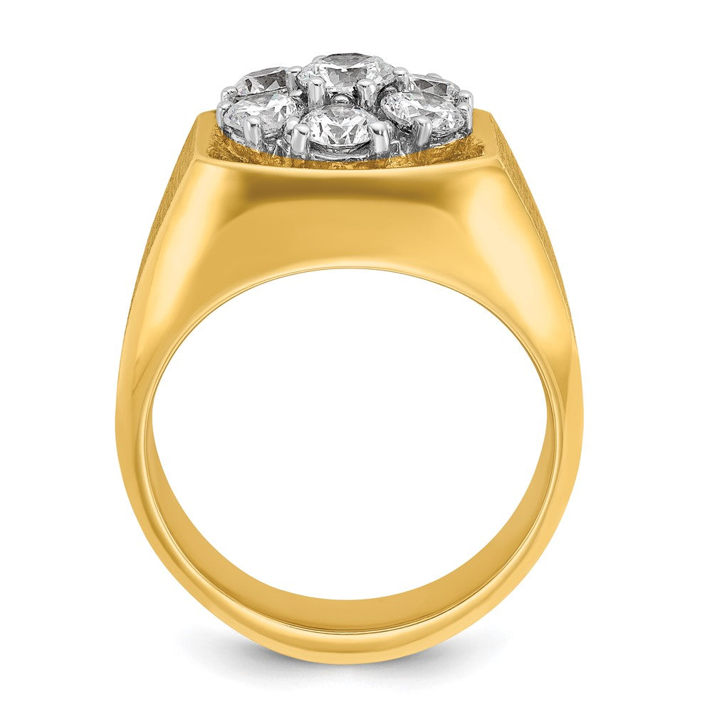 IBGoodman 14k Two-tone Men's Polished and Satin Round Cluster Ring Mounting