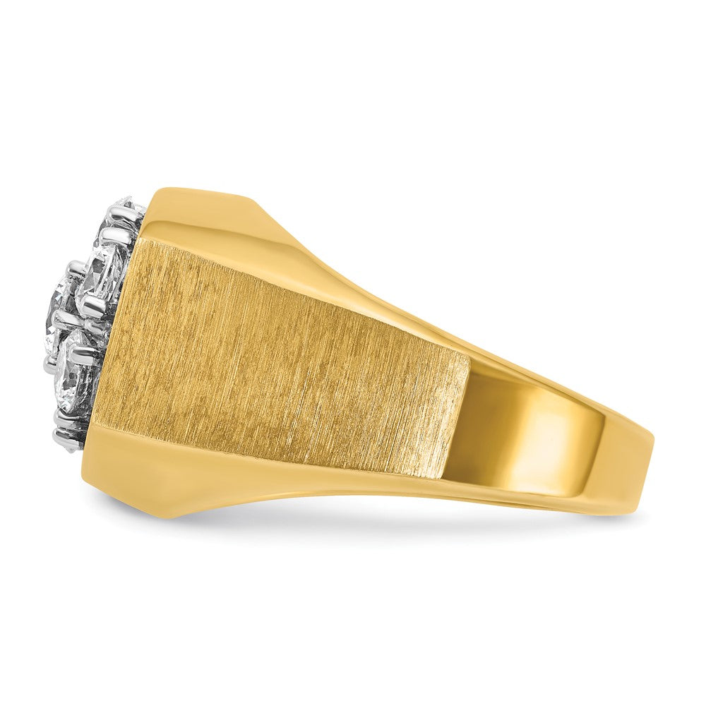IBGoodman 14k Two-tone Men's Polished and Satin Round Cluster Ring Mounting
