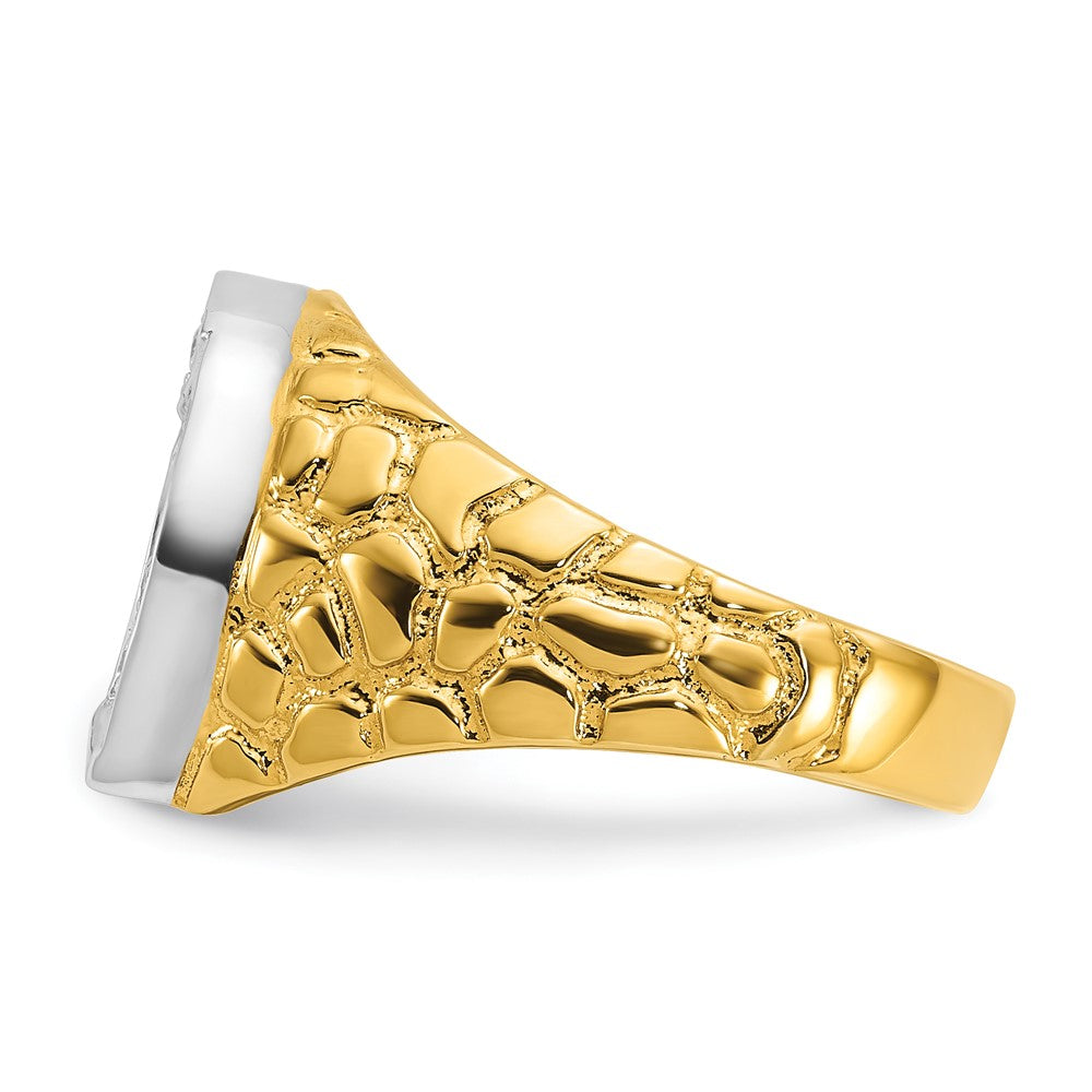 14k Two-tone IBGoodman Men's Horseshoe 1/5 carat Diamond Complete Ring