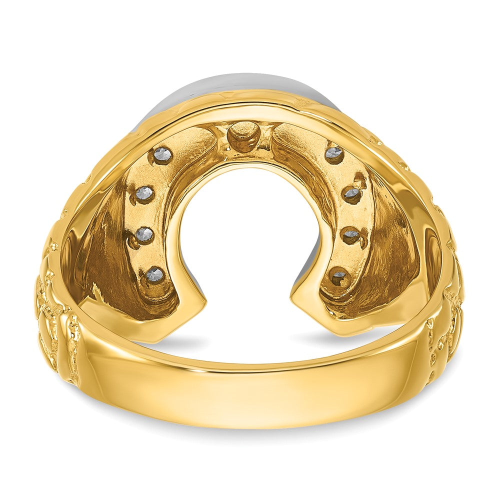 14k Two-tone IBGoodman Men's Horseshoe Diamond Ring Mounting