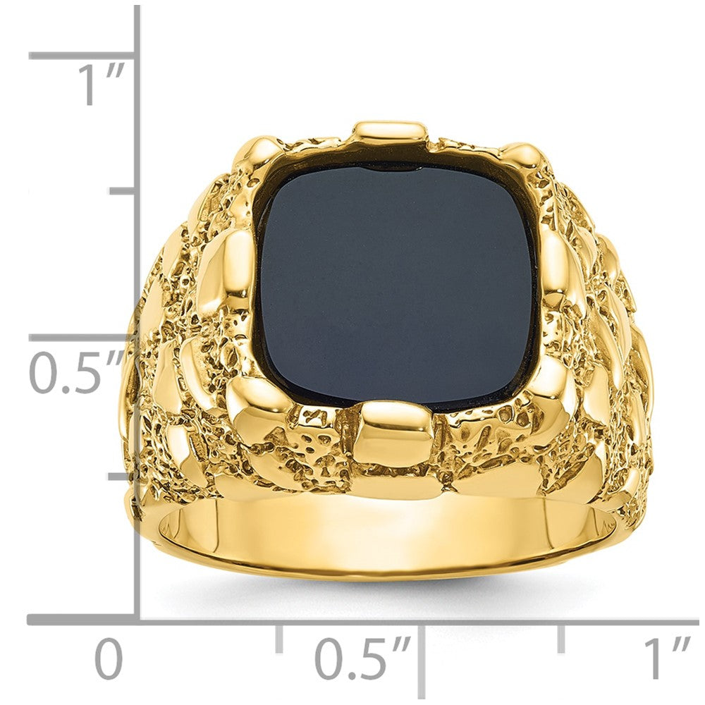 14k IBGoodman Men's Onyx Nugget Complete Ring