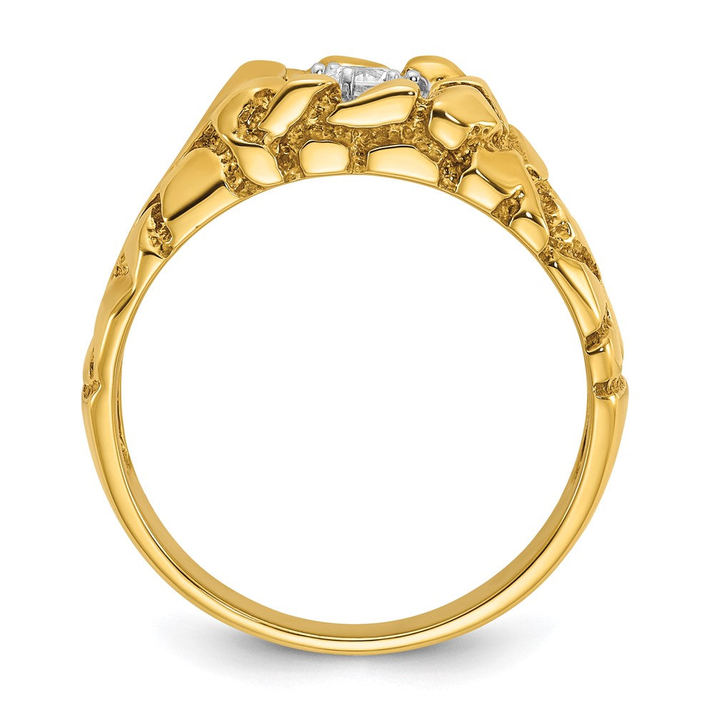 14k IBGoodman Men's 1/6 carat Diamond Nugget Complete Ring