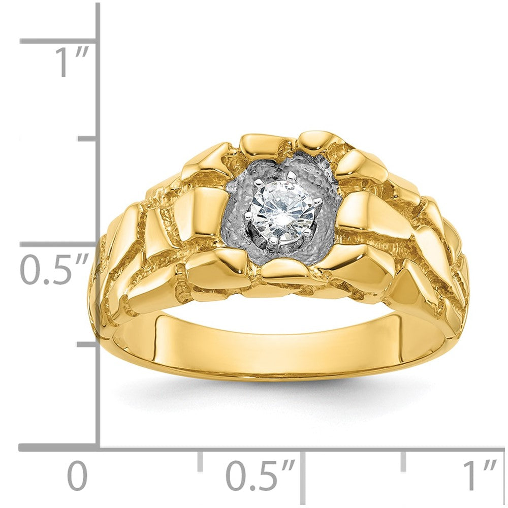 14k IBGoodman Men's 1/6 carat Diamond Nugget Complete Ring