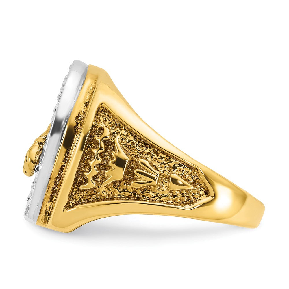 14k Two-tone IBGoodman Men's Horse and Horseshoe Diamond Ring Mounting