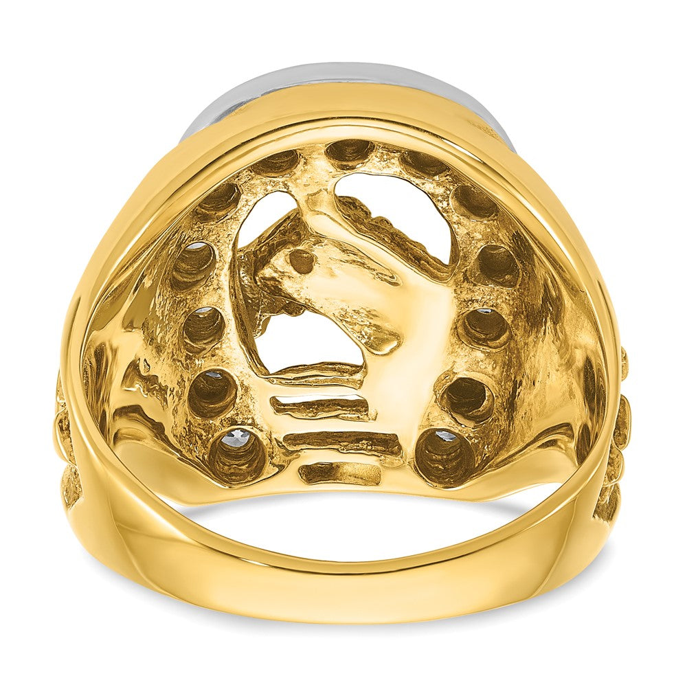 14k Two-tone IBGoodman Men's Horse and Horseshoe Diamond Ring Mounting