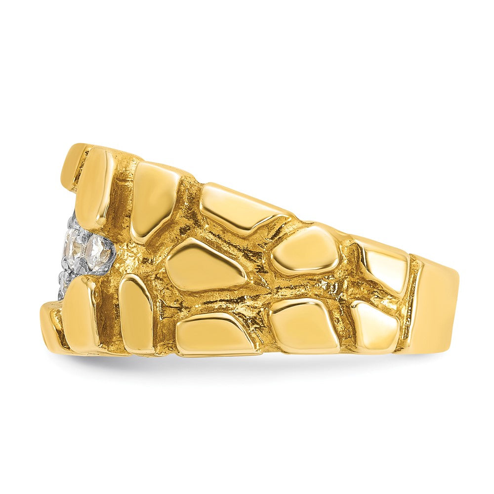 14k IBGoodman Men's Cluster 1/2 carat Diamond Nugget Complete Ring