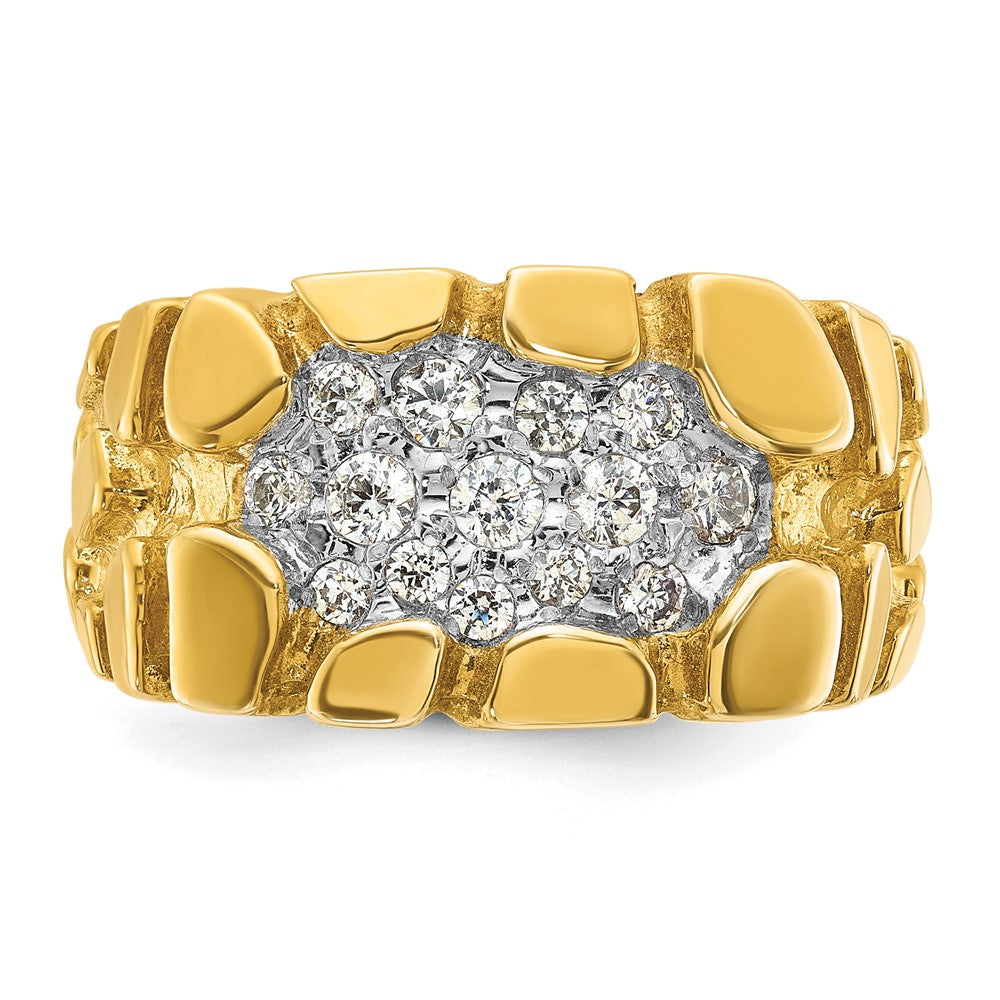 14k IBGoodman Men's Cluster 1/2 carat Diamond Nugget Complete Ring