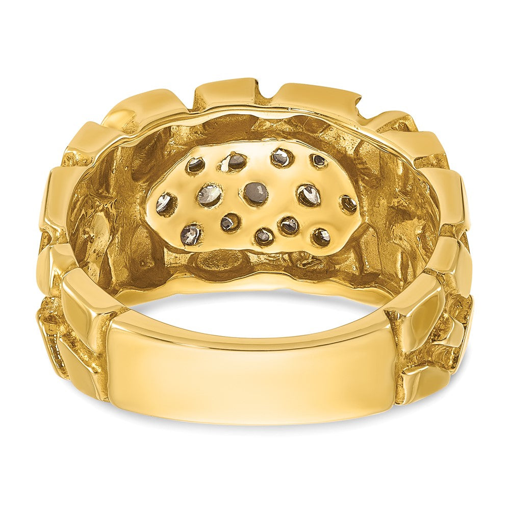 14k IBGoodman Men's Cluster 1/2 carat Diamond Nugget Complete Ring