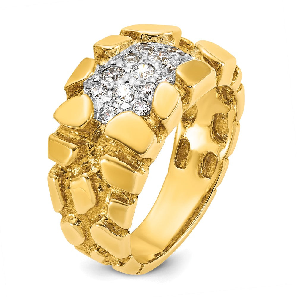 14k IBGoodman Men's Cluster 1/2 carat Diamond Nugget Complete Ring