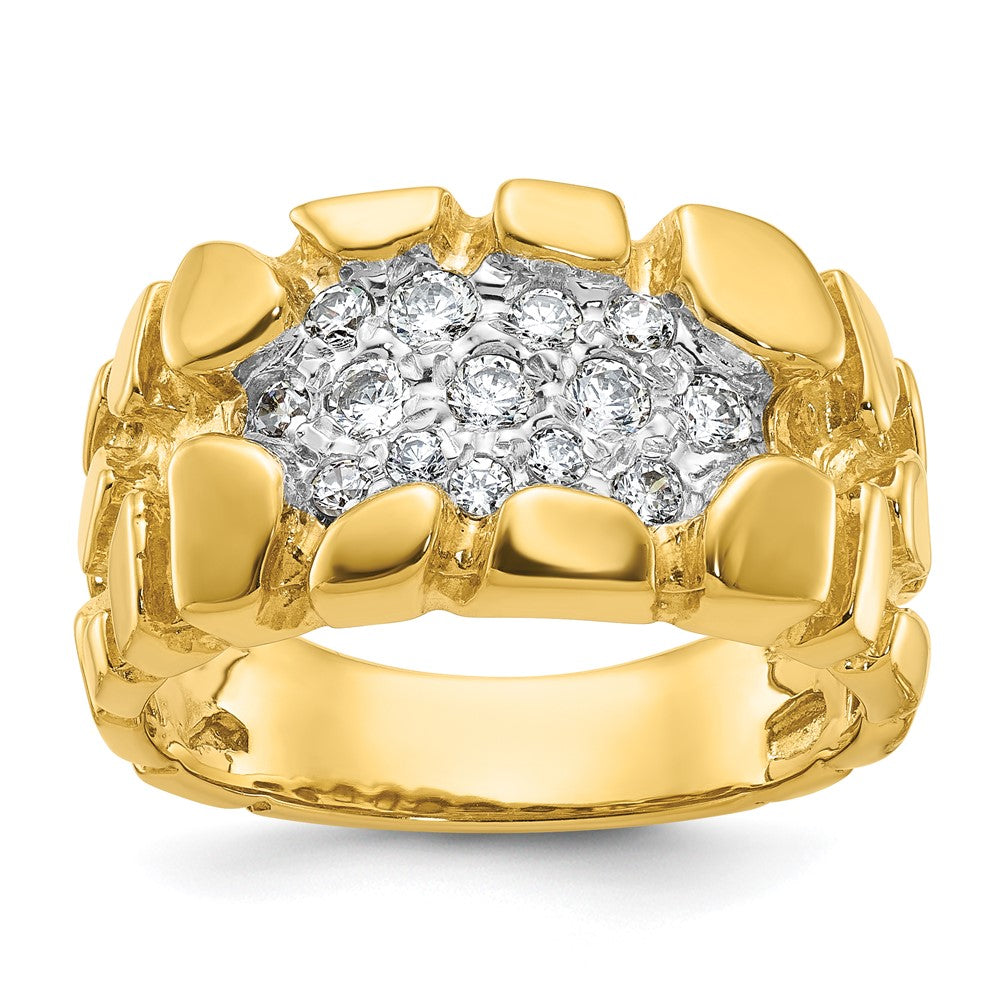 14k IBGoodman Men's Cluster 1/2 carat Diamond Nugget Complete Ring