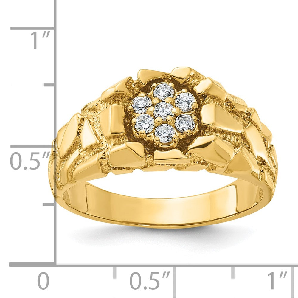 14k IBGoodman Men's Cluster 1/4 carat Diamond Nugget Complete Ring