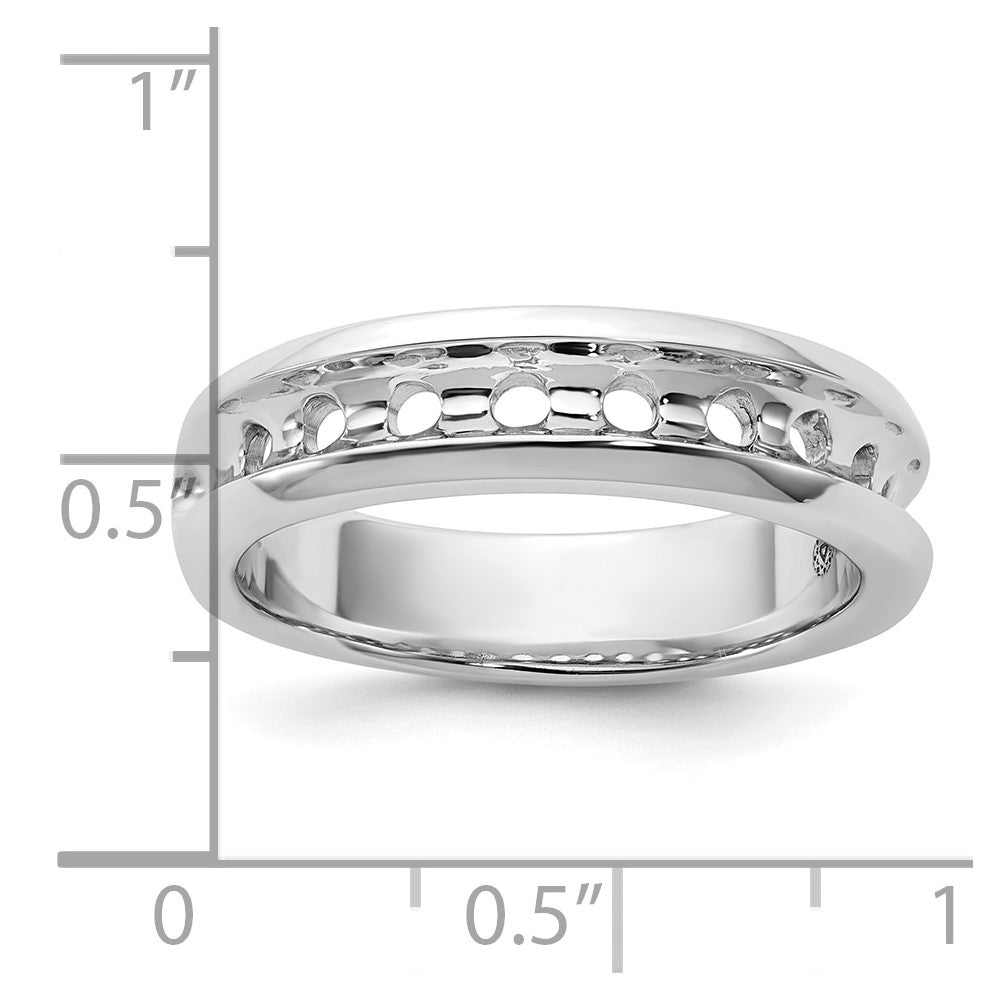 IBGoodman 14k White Gold Polished Nine Stone Men's Ring Mounting