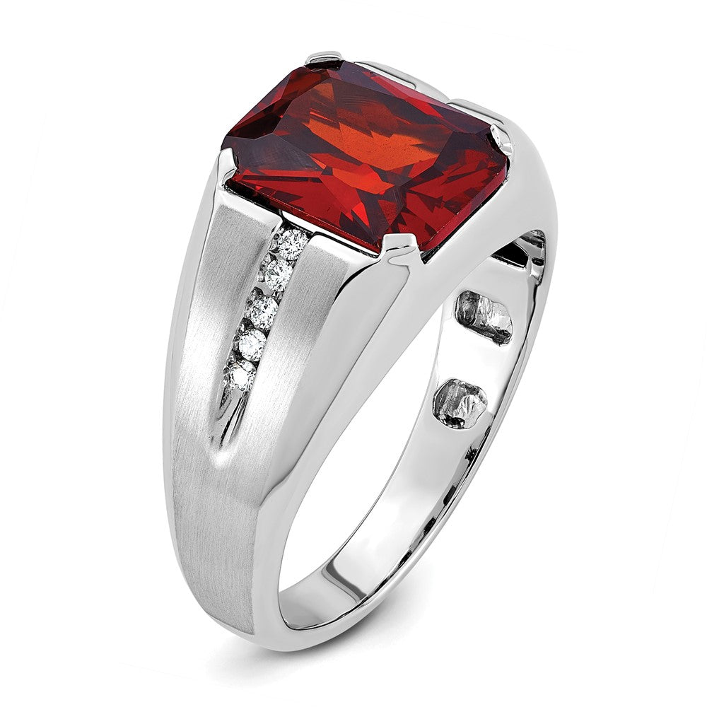 14k White Gold IBGoodman Men's Gemstone and Diamond Ring Mounting