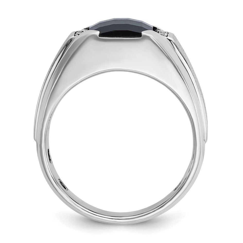 IBGoodman 14k White Gold Men's Polished and Satin Gemstone Ring Mounting