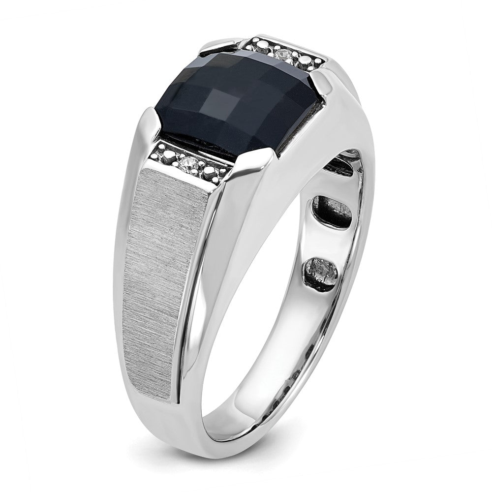 IBGoodman 14k White Gold Men's Polished and Satin Gemstone Ring Mounting