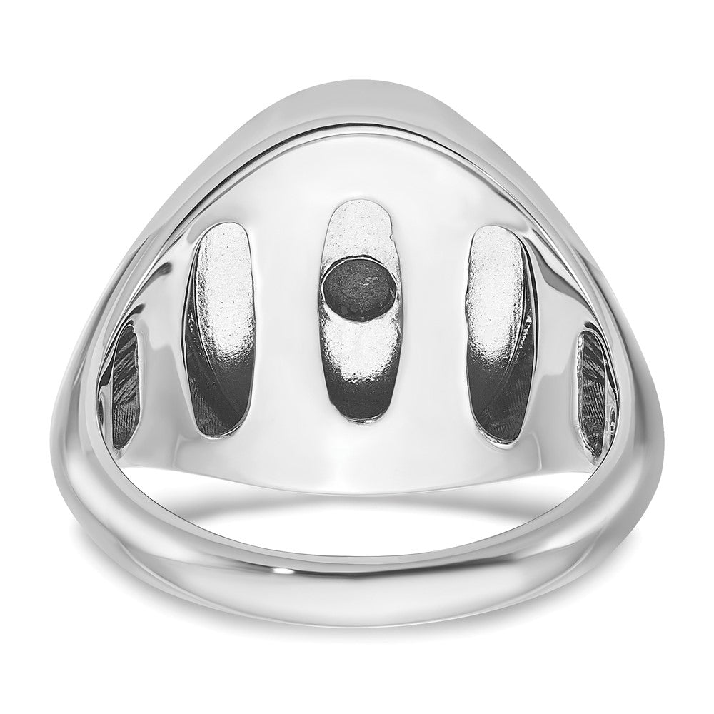 14k White Gold IBGoodman Men's Blue Agate Complete Ring