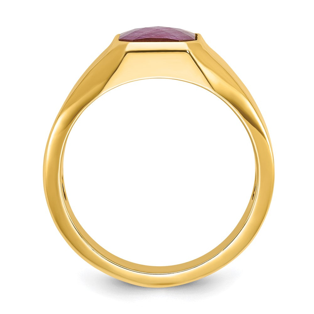 14k IBGoodman Men's Ruby Doublet Stone Complete Ring