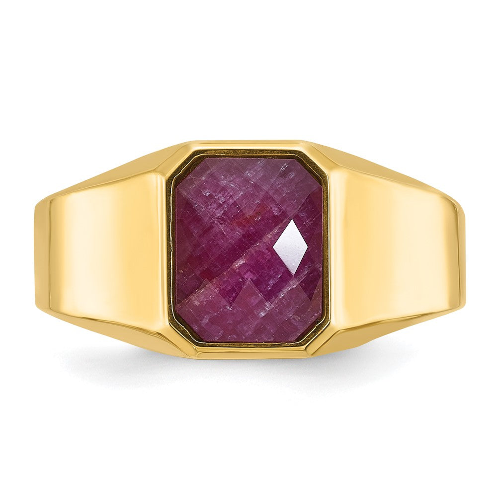 14k IBGoodman Men's Ruby Doublet Stone Complete Ring