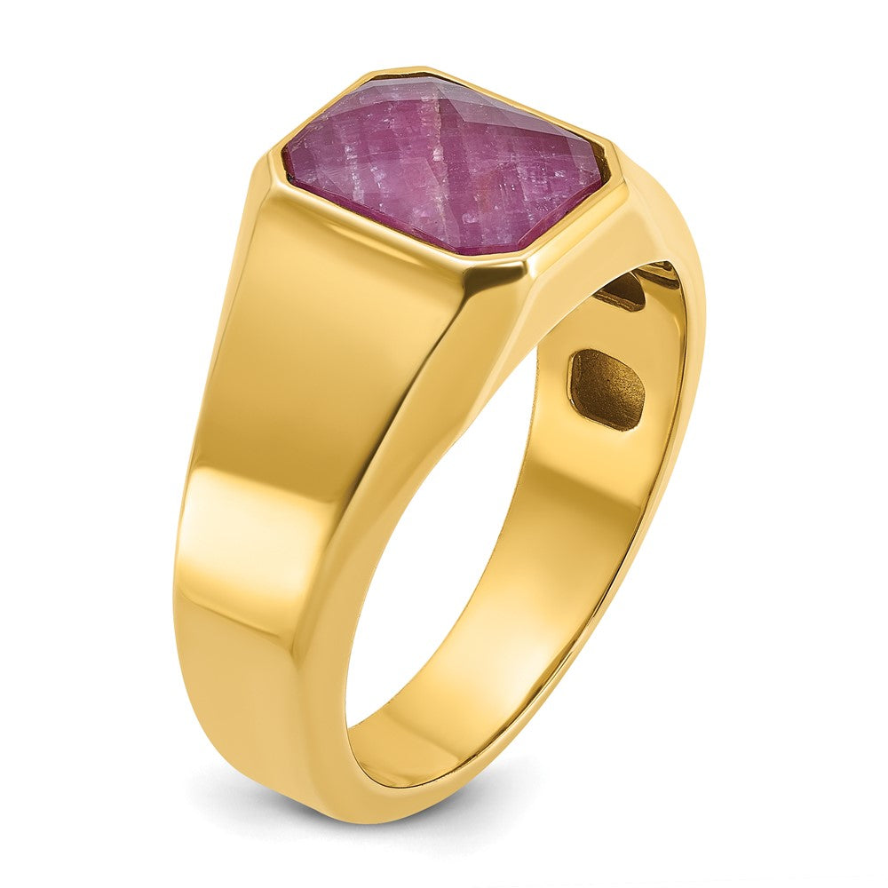 14k IBGoodman Men's Ruby Doublet Stone Complete Ring