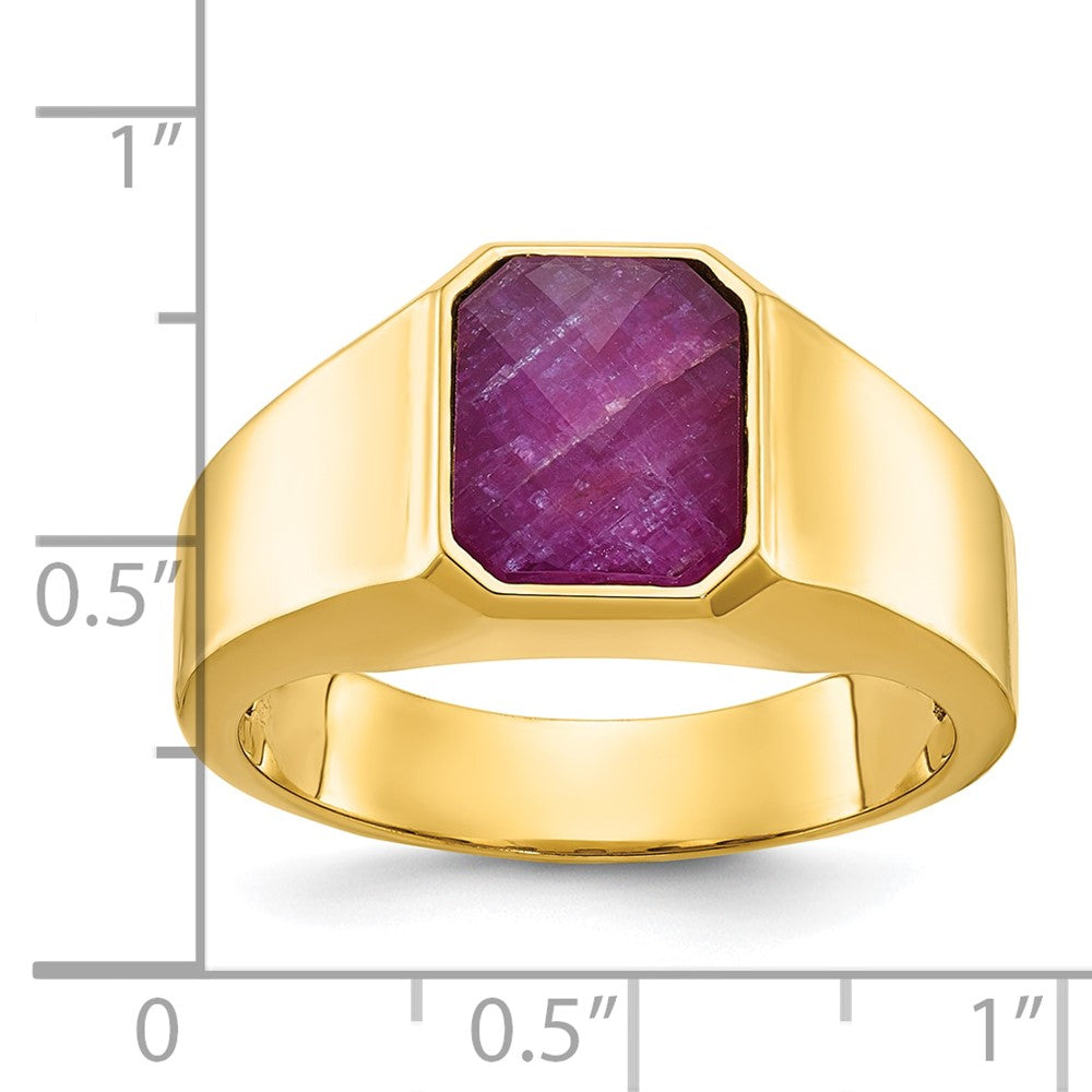 14k IBGoodman Men's Ruby Doublet Stone Complete Ring