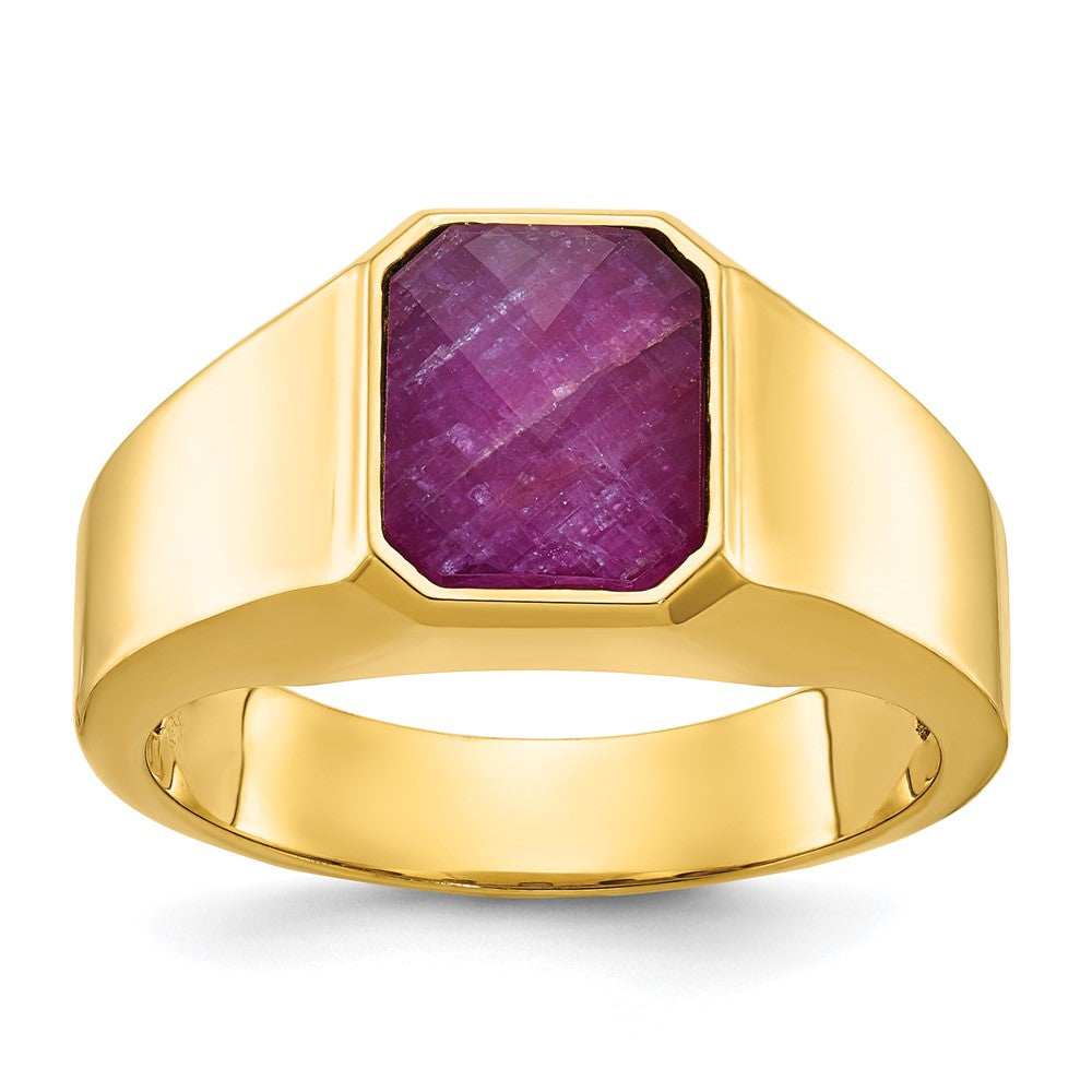 14k IBGoodman Men's Ruby Doublet Stone Complete Ring