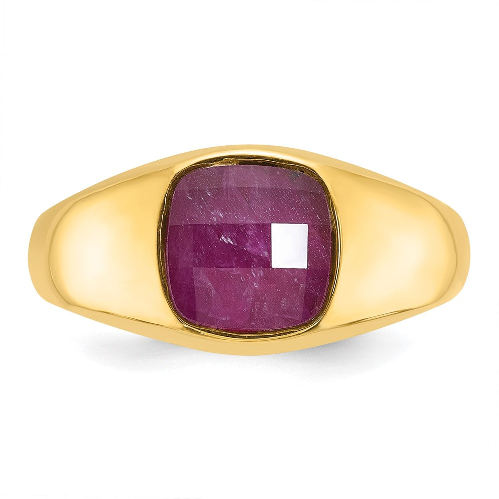14k IBGoodman Men's Ruby Doublet Stone Complete Ring