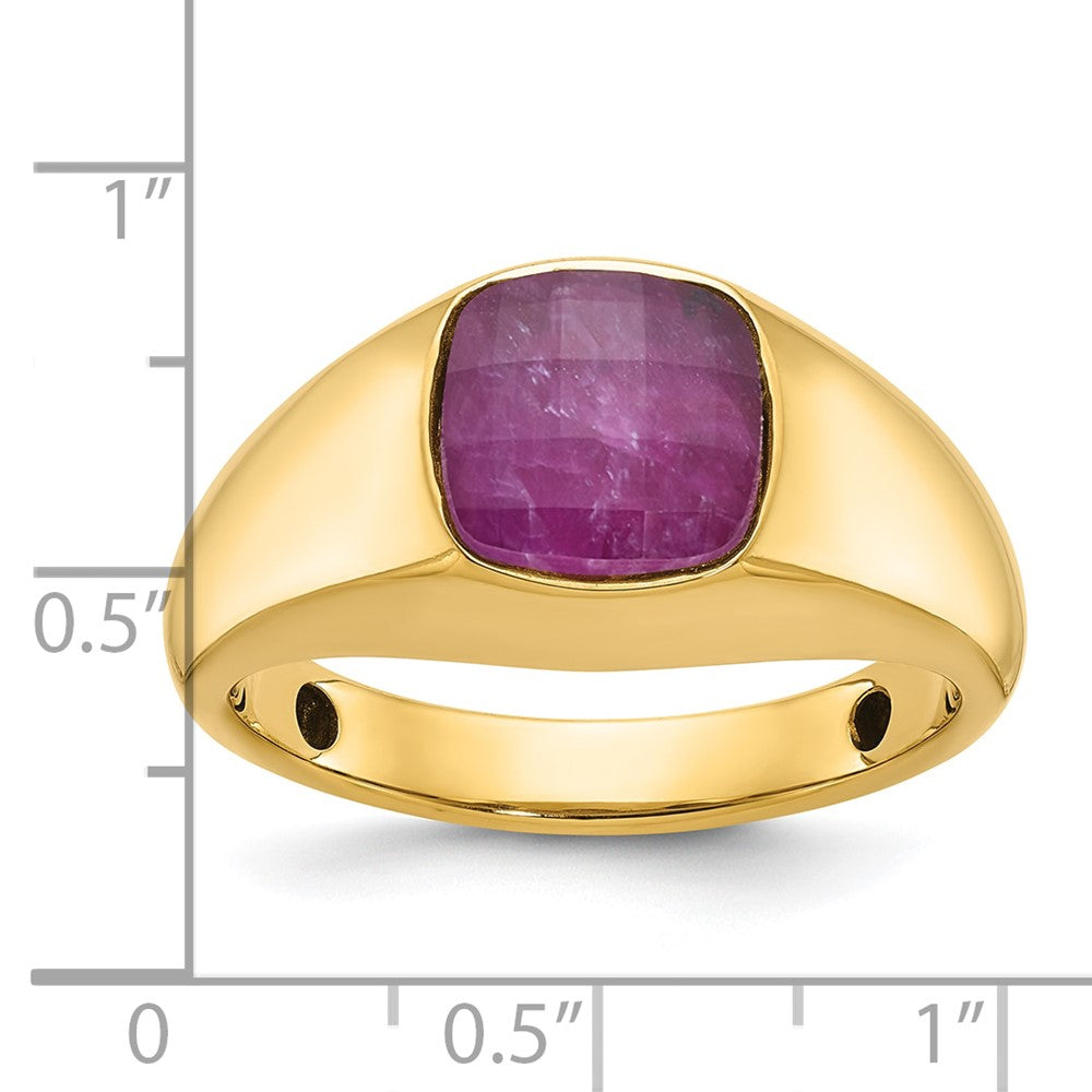 14k IBGoodman Men's Ruby Doublet Stone Complete Ring