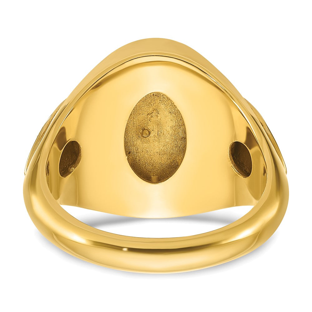 14k Two-tone IBGoodman Men's Blue Agate Complete Ring