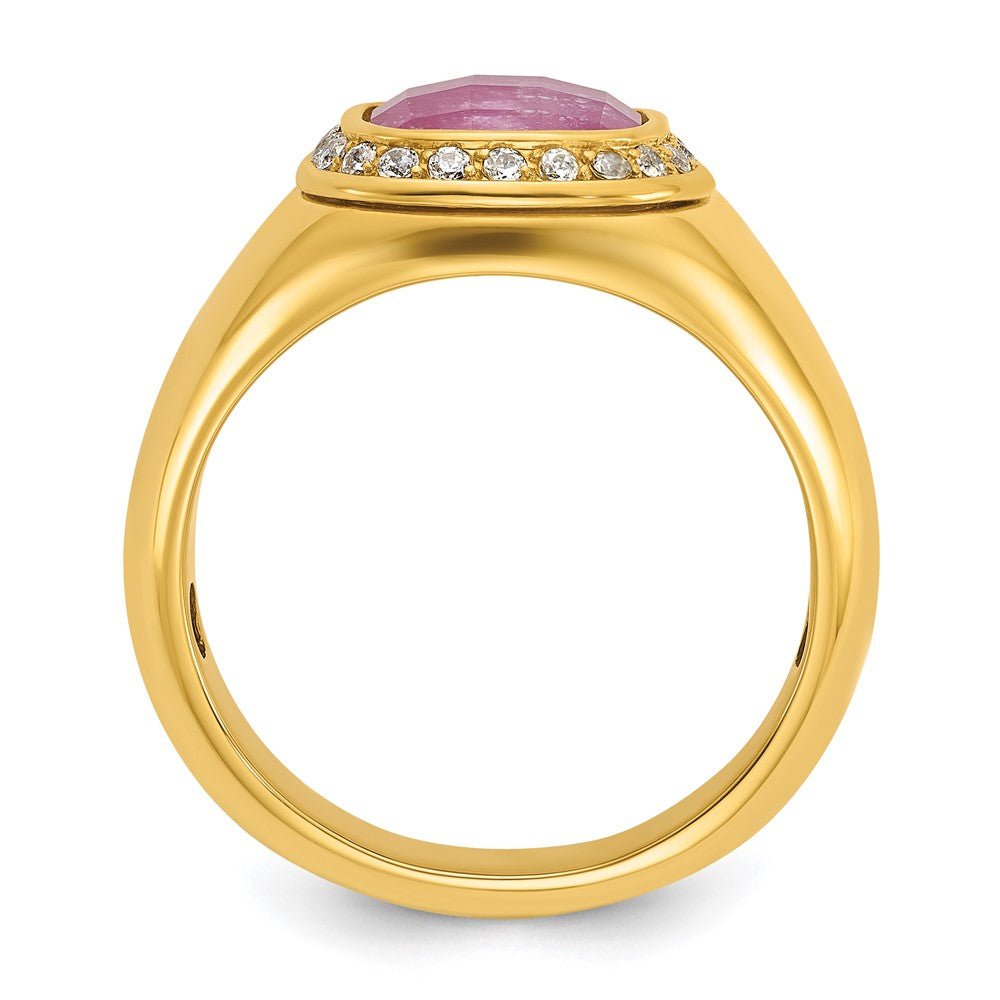 10k IBGoodman Men's Ruby Doublet Stone and Diamond Complete Ring