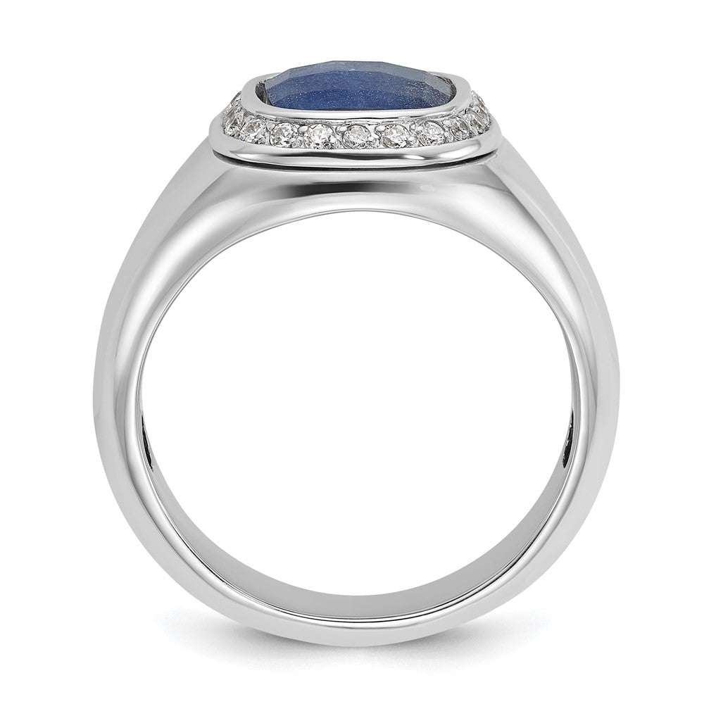14k White Gold IBGoodman Men's Gemstone and Diamond Ring Mounting