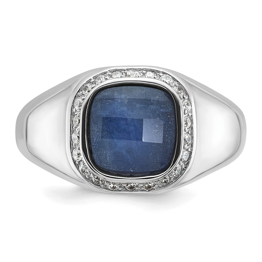 14k White Gold IBGoodman Men's Gemstone and Diamond Ring Mounting