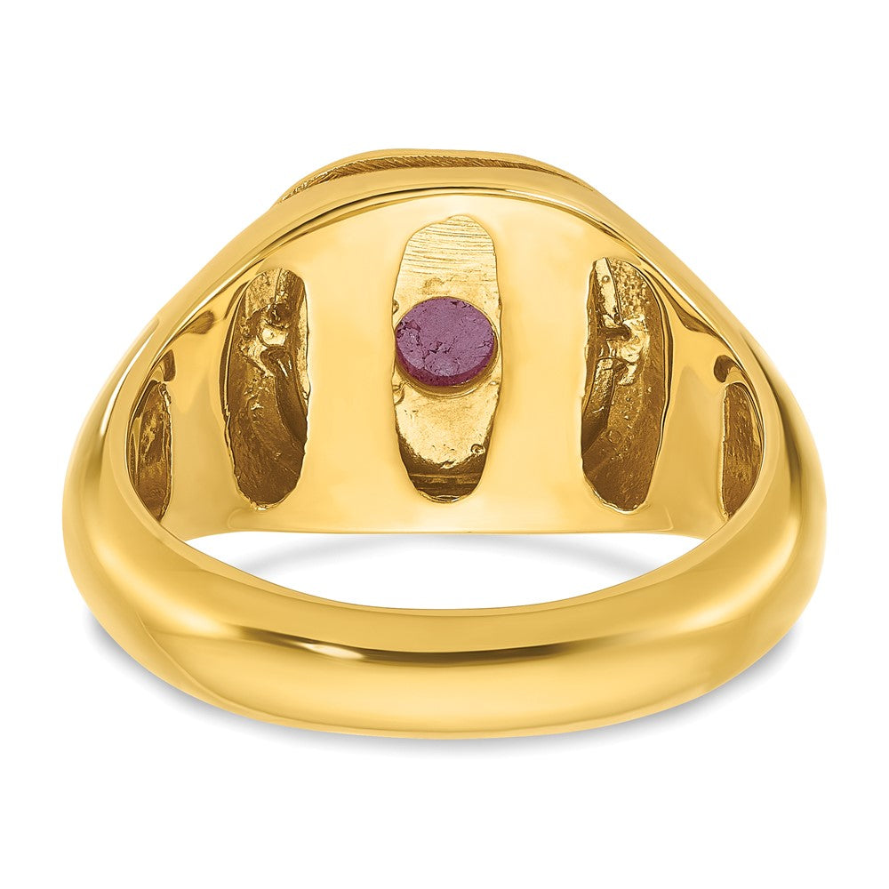 14k IBGoodman Men's Ruby Doublet Stone and 1/5 carat Diamond Complete Ring