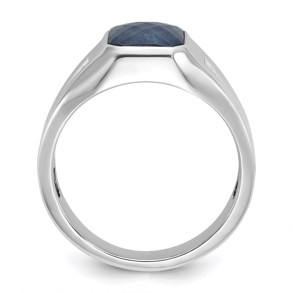 14k White Gold IBGoodman Men's Gemstone and Diamond Ring Mounting
