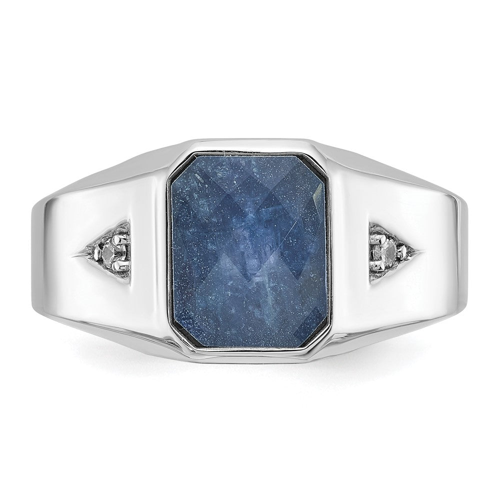 14k White Gold IBGoodman Men's Gemstone and Diamond Ring Mounting
