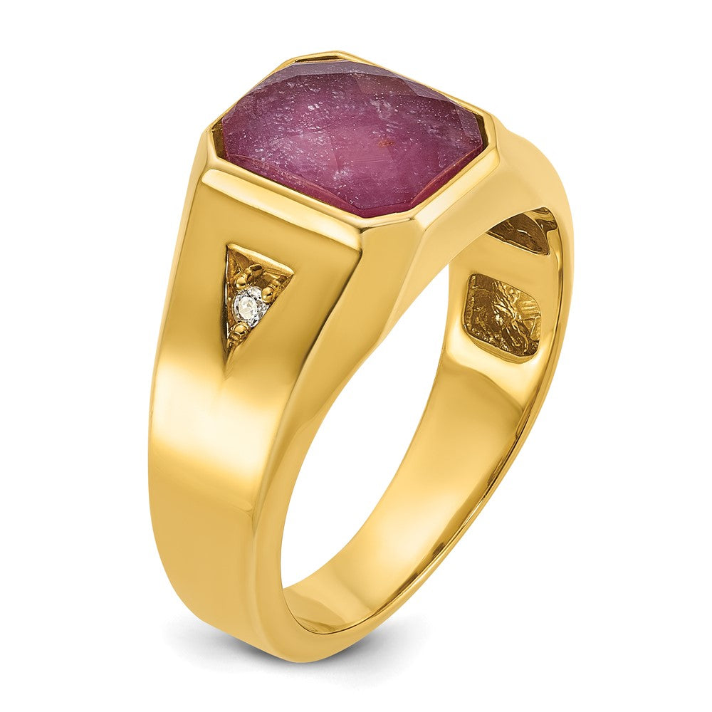 14k IBGoodman Men's Gemstone and Diamond Ring Mounting