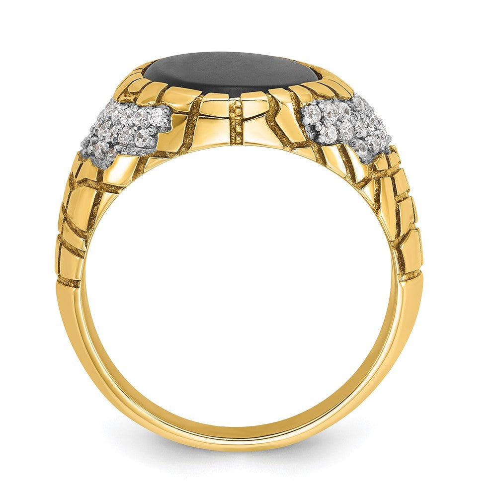 14k IBGoodman Men's Onyx and Diamond Nugget Ring Mounting
