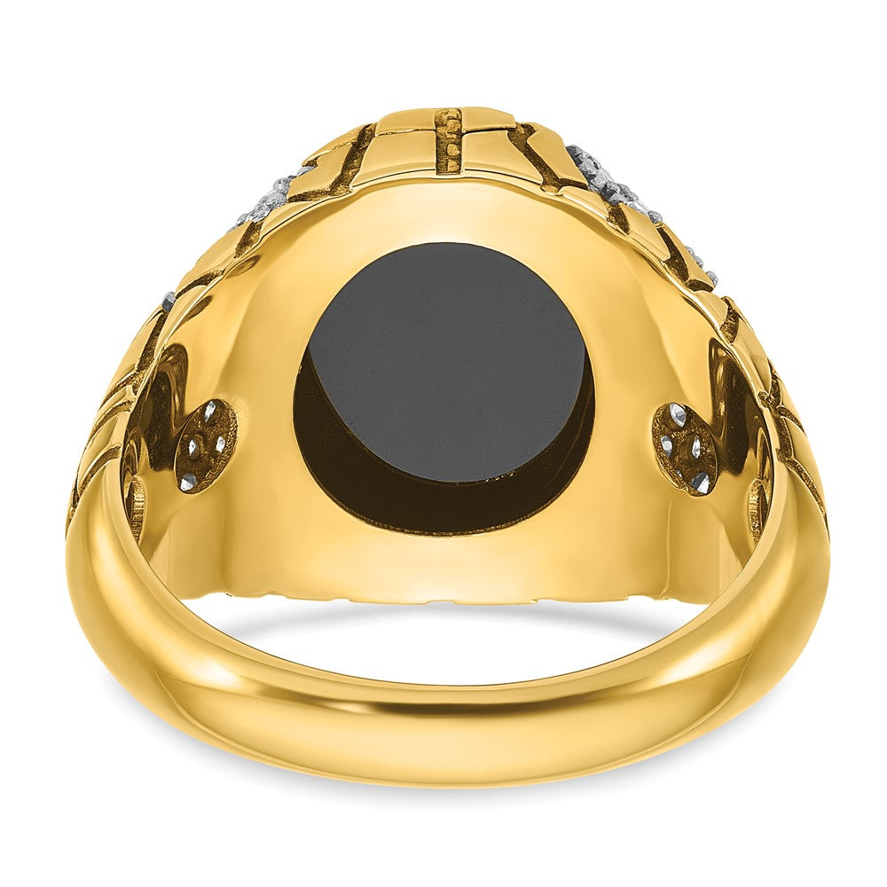 14k IBGoodman Men's Onyx and Diamond Nugget Ring Mounting