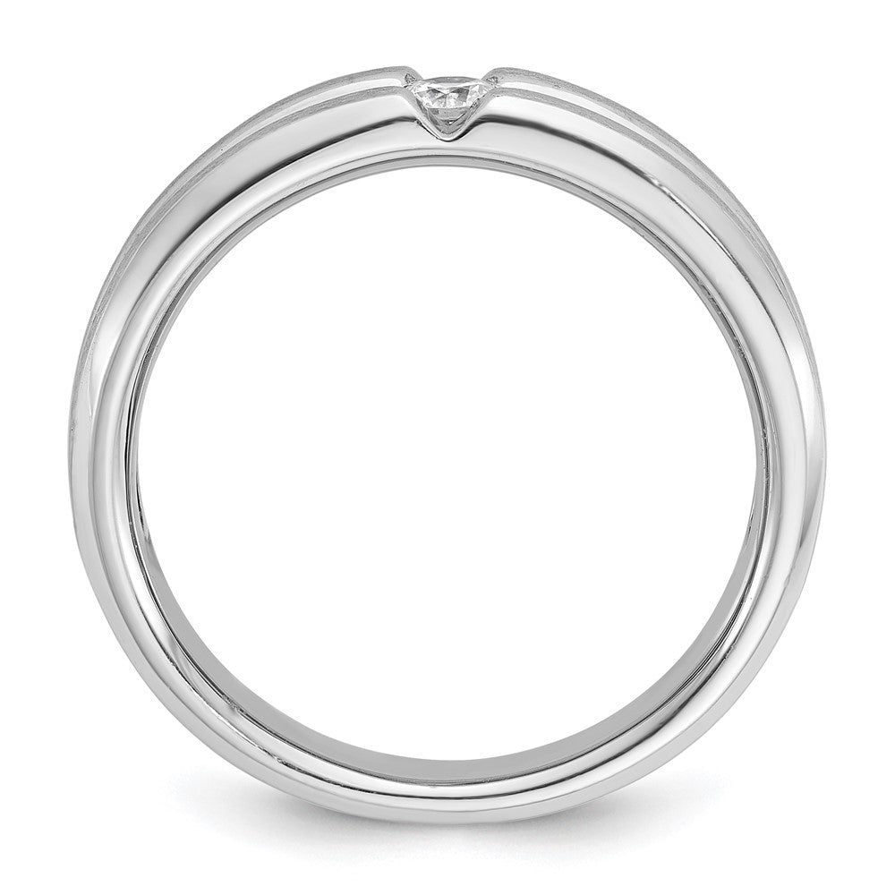 14k White Gold IBGoodman Men's Polished and Satin Diamond Ring Mounting