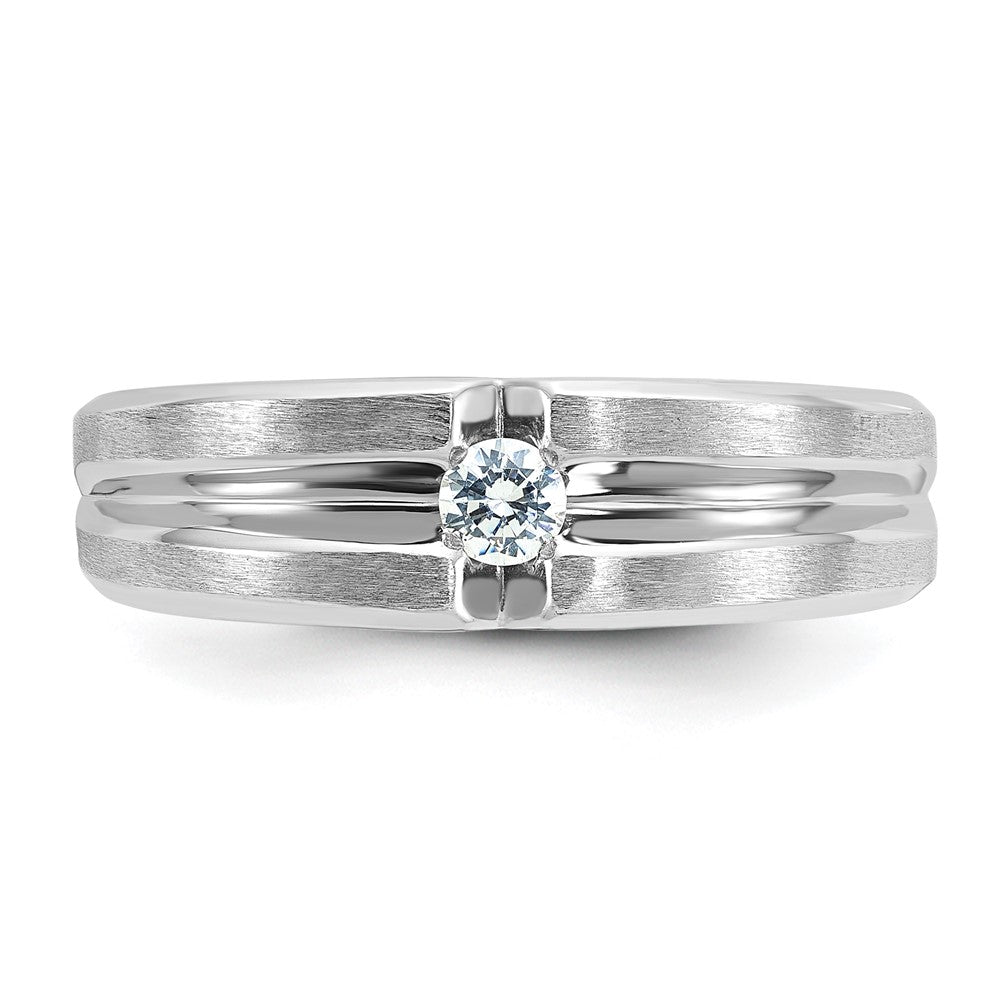 14k White Gold IBGoodman Men's Polished and Satin Diamond Ring Mounting