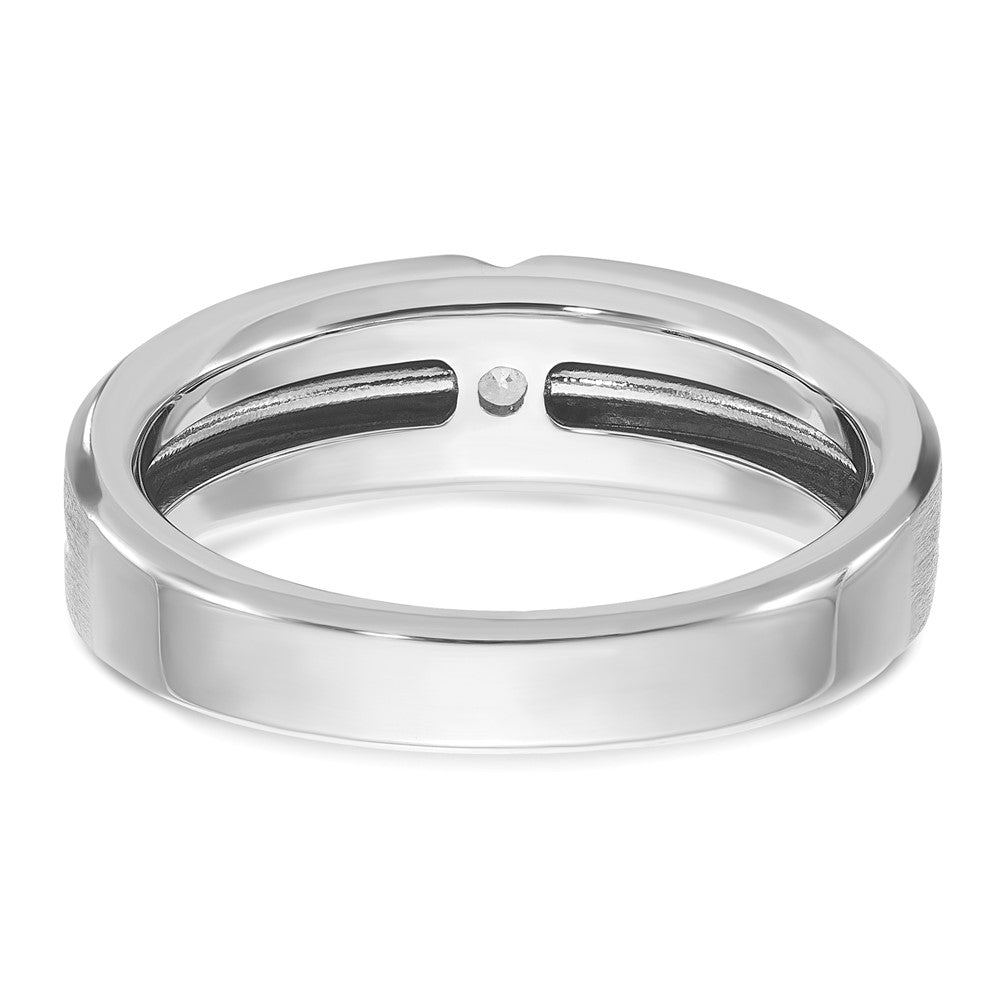 14k White Gold IBGoodman Men's Polished and Satin Diamond Ring Mounting