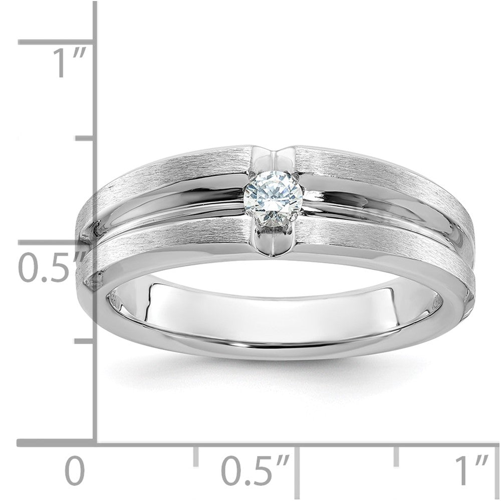 14k White Gold IBGoodman Men's Polished and Satin Diamond Ring Mounting