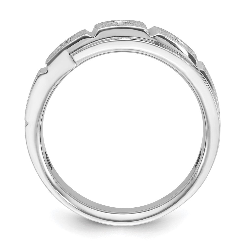 14k White Gold IBGoodman Men's Polished and Satin Diamond Ring Mounting
