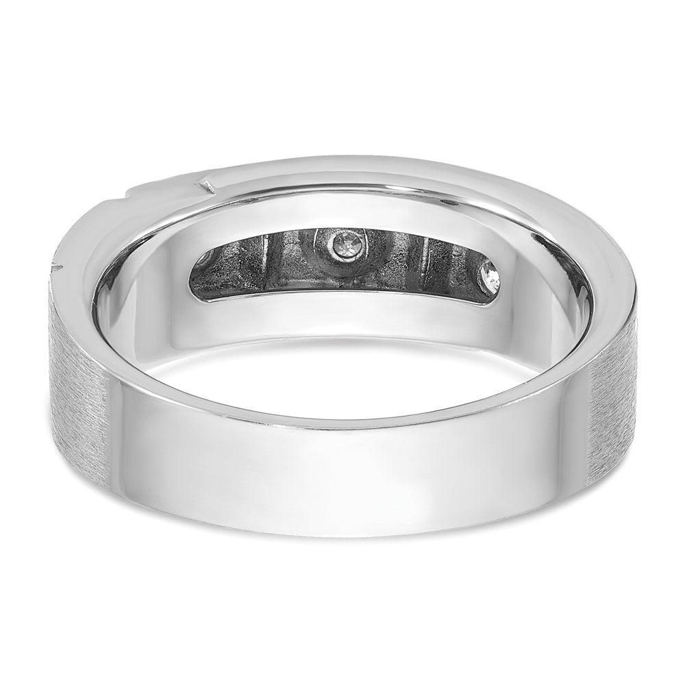 14k White Gold IBGoodman Men's Polished and Satin Diamond Ring Mounting