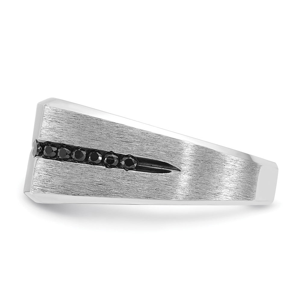 14k White Gold IBGoodman Men's Satin Diamond Ring Mounting