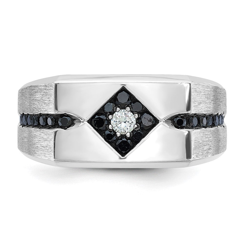 14k White Gold IBGoodman Men's Satin Diamond Ring Mounting