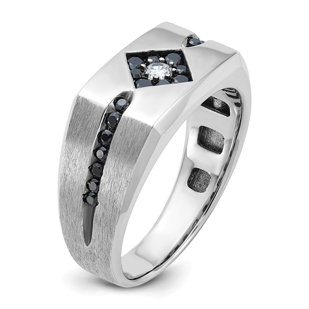 14k White Gold IBGoodman Men's Satin Diamond Ring Mounting