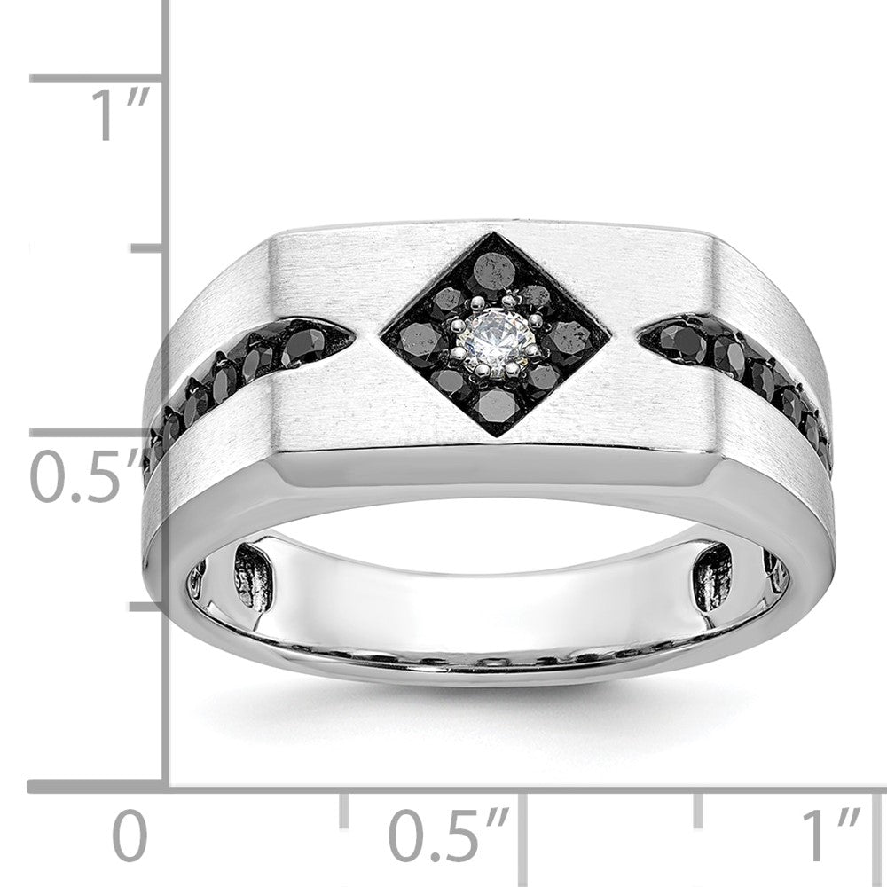 14k White Gold IBGoodman Men's Satin Diamond Ring Mounting